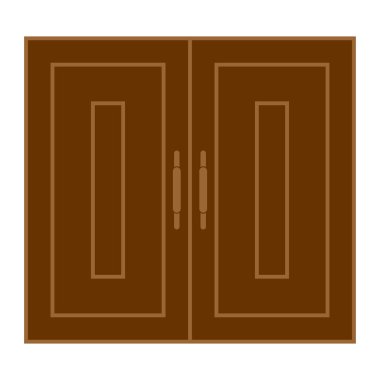 kahverengi kapı simgesi vektör işareti belirle