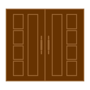 kahverengi kapı simgesi vektör işareti belirle
