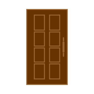 kahverengi kapı simgesi vektör işareti belirle