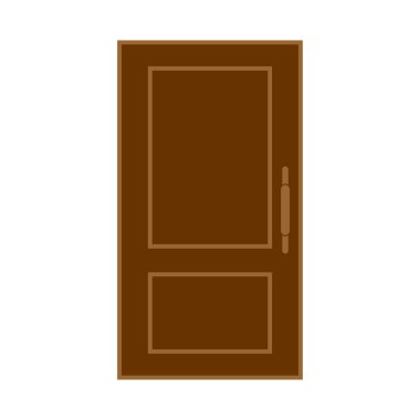 kahverengi kapı simgesi vektör işareti belirle