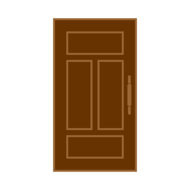 kahverengi kapı simgesi vektör işareti belirle