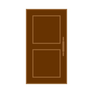 kahverengi kapı simgesi vektör işareti belirle