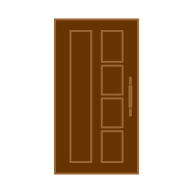 kahverengi kapı simgesi vektör işareti belirle