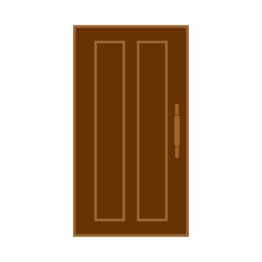 kahverengi kapı simgesi vektör işareti belirle