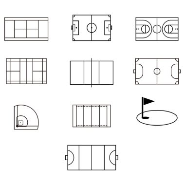 spor alanı simgesi vektör işareti simgesi