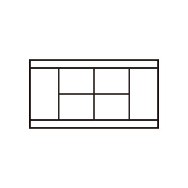 Tenis alanı ikon vektör işareti sembolü