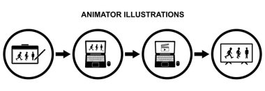 animatör simgesi illüstrasyon vektör işareti sembolü