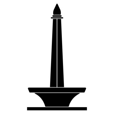 Jakarta 'dan ulusal anıt görüntü vektör illüstrasyonları silueti