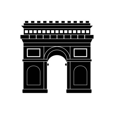 Paris tarihi gökyüzü çizgisi görüntü vektörü çizimleri silueti