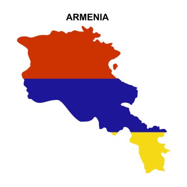 Ulusal bayrak ikon vektör sembollü Ermenistan haritaları