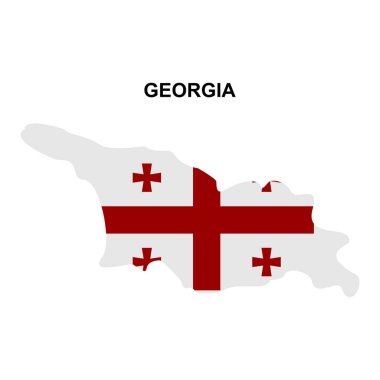 Ulusal bayrak vektör sembollü Gürcistan haritası.