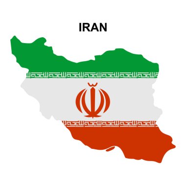 Ulusal bayrak vektör sembollü İran haritası.