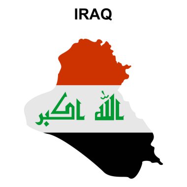 Ulusal bayrak vektör sembollü Irak haritası.