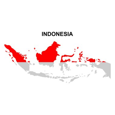 Ulusal bayrak ikonu vektör sembollü Endonezya haritası.