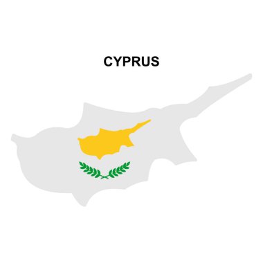 Ulusal bayrak vektör sembollü Kıbrıs haritaları