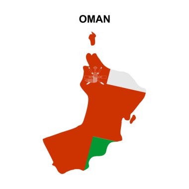 Ulusal bayraklı Umman haritaları simge vektör sembolü