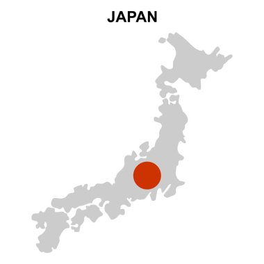 Ulusal bayrak vektör sembollü Japonya haritaları