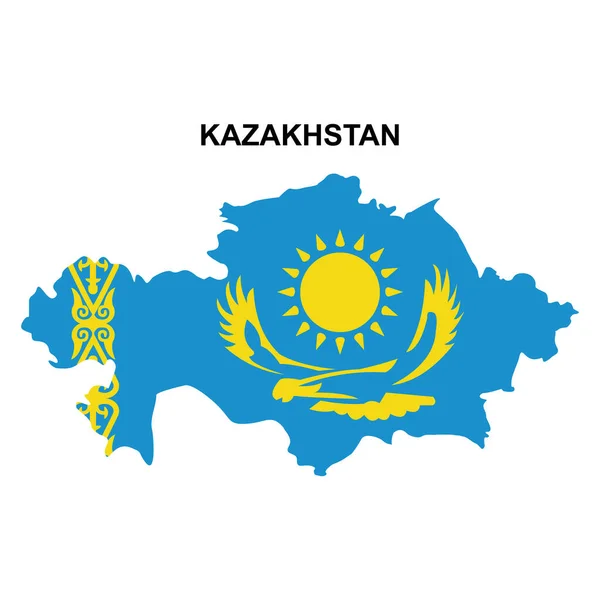 Ulusal bayrak ikon vektör sembollü Kazakistan haritaları