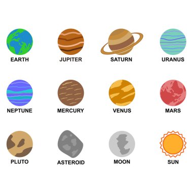 Gezegenler simgesi vektör işareti simgesi