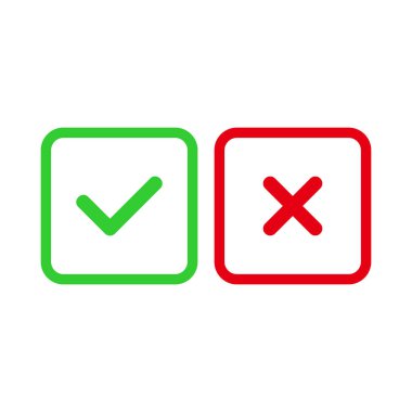 İşaretle ve çapraz işaret vektör simgesini işaretle