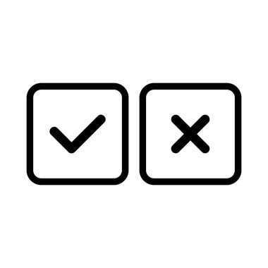 İşaretle ve çapraz işaret vektör simgesini işaretle