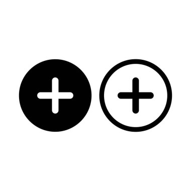 Artı simge. pozitif simge vektör işareti sembolü