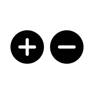 artı ve eksi simge vektör işareti sembolü