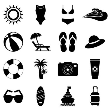 yaz tatili simgesi vektör belirleme sembolü