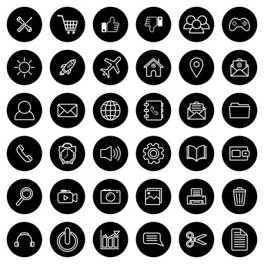 Web simgesi seti, bizimle bağlantı kurun ince çizgi biçimli vektör belirleme işareti sembolü 