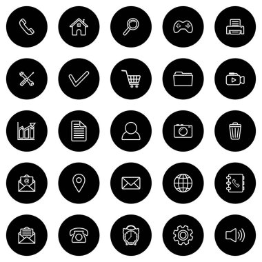 Web simgesi seti, bizimle bağlantı kurun ince çizgi biçimli vektör belirleme işareti sembolü 