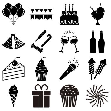 parti doğum günü simgesi vektör sembolü