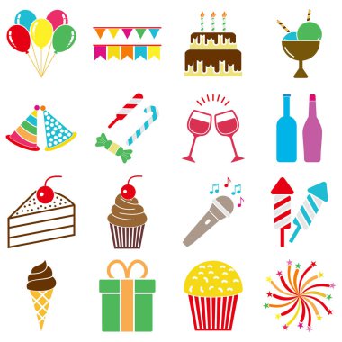 parti doğum günü simgesi vektör sembolü