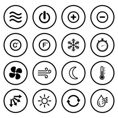 Klima, havalandırma simgesi vektör işareti belirle