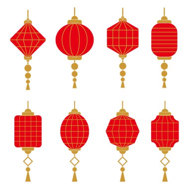 Çince fener simgesi vektör işaretini belirle