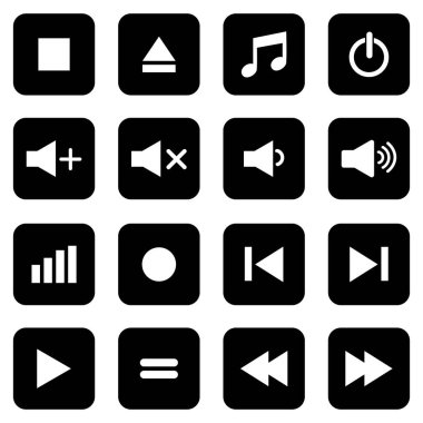 ortam oynatıcı düğmesi simge vektör sembolleri izole edilmiş beyaz arkaplan