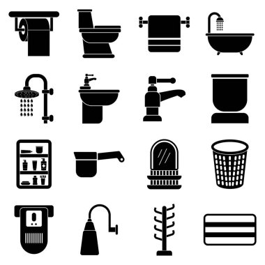 banyo ekipmanları ikonu vektör sembolü