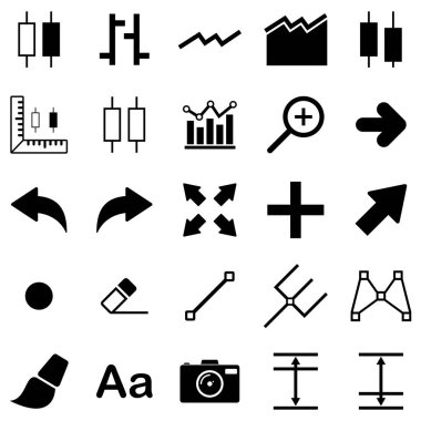 pazar analiz simgesi seti, şamdan, grafik simgesi vektör seti
