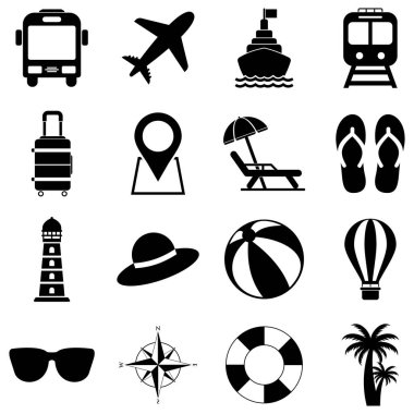 tur ve seyahat simgesi vektör işareti belirlendi