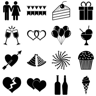 Sevgililer günü simgesi vektör işareti simgesi