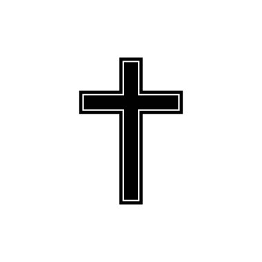 Din Hristiyan çapraz simgesi vektör sembolü izole edilmiş beyaz arkaplan