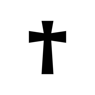 Din Hristiyan çapraz simgesi vektör sembolü izole edilmiş beyaz arkaplan