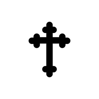 Din Hristiyan çapraz simgesi vektör sembolü izole edilmiş beyaz arkaplan