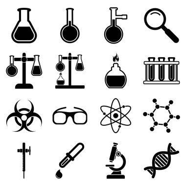laboratuvar ekipman simgesi vektör sembolü