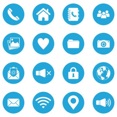 Web sitesi simgesi seti, kartvizit, bizimle bağlantı kurun simge belirleme vektör sembolü