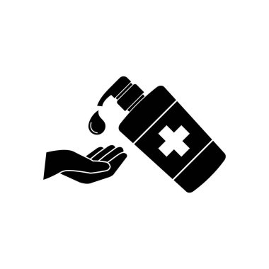 Laboratuvar ekipmanı simgesi, tıbbi simge, koronavirüs ikonu vektör sembolü izole edilmiş beyaz arkaplan