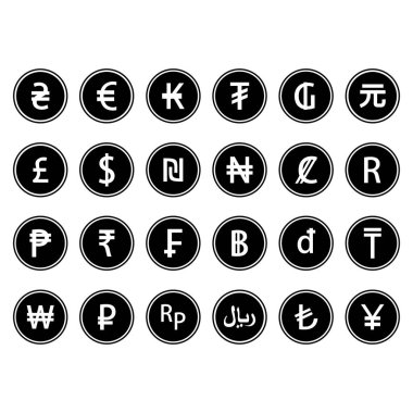 para birimi para simgesi sembolü vektörü izole edilmiş beyaz arkaplan