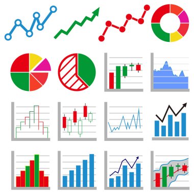 Diyagram & grafik simgesi vektör sembolü izole edilmiş beyaz arkaplan