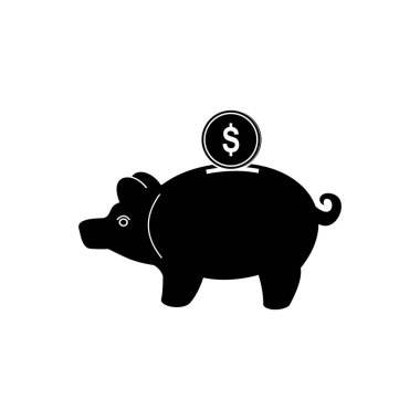 Domuz kumbarası simgesi vektör sembolü izole edilmiş