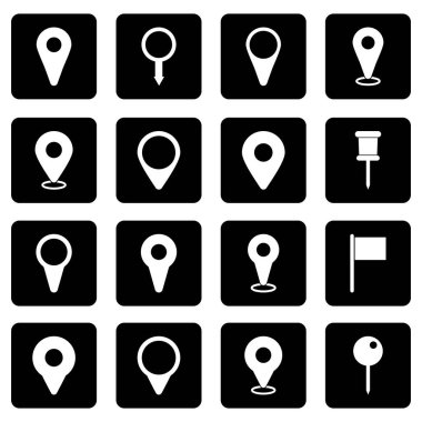 pin haritaları simge kümesi vektör sembolü izole edilmiş beyaz arkaplan