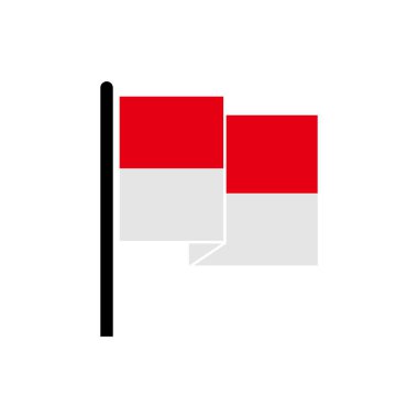 Ülkenin Endonezya bayrak ikonu vektör sembolü izole edilmiş beyaz arkaplan 